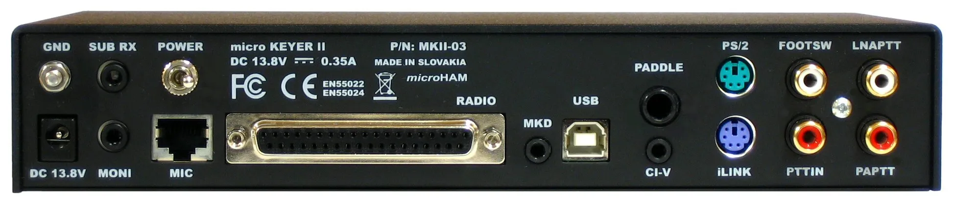 Microham micro Keyer II Rear